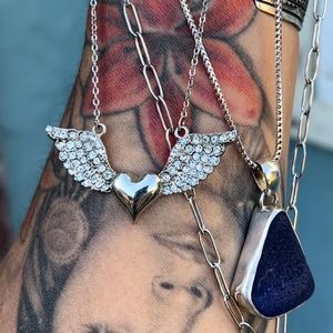 Heart and wings necklace